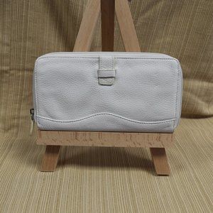 Tignanello White Leather Zip Around Wallet